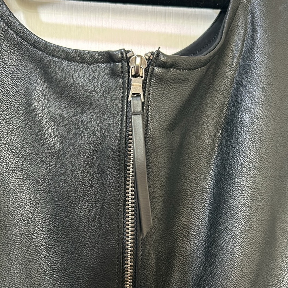 SPANX WOMENS BLACK LEATHER LIKE COMBO FITTED SHEATH DRESS BLACK Sz 1X NEW - Picture 9 of 14